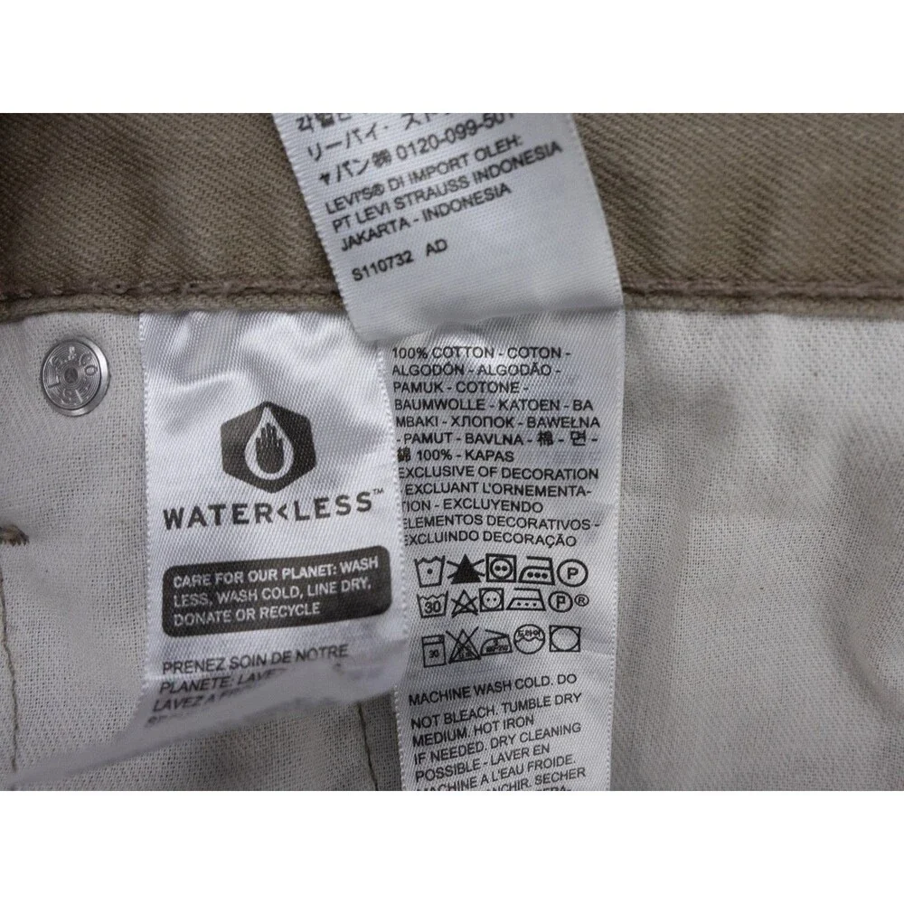 Levis 559 Jeans Mens 38x32 Actual 37x30 Beige Relaxed Fit Straight Leg Denim